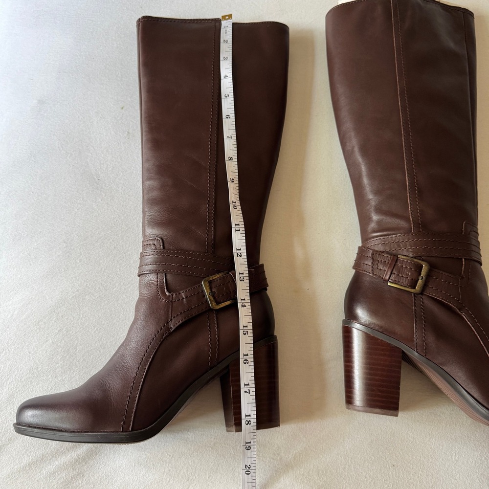 Naturalizer Kelsey Wide Calf Riding Boots 7.5W Leather Dark Brown Equestrian - Picture 6 of 13
